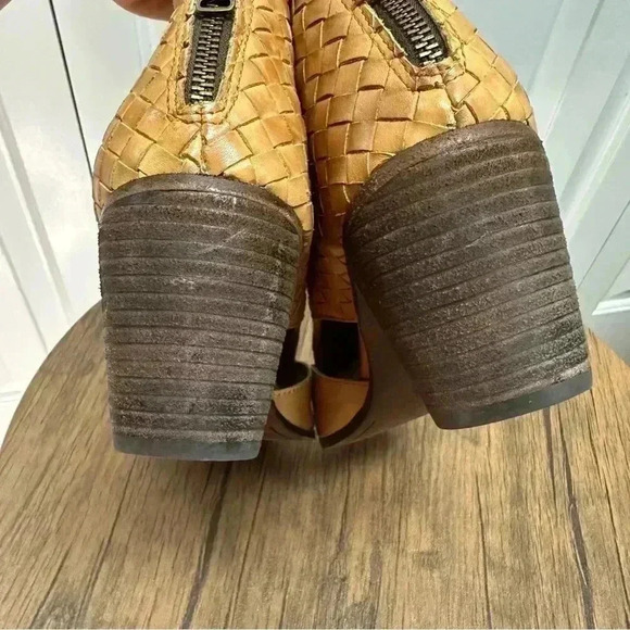 Patricia Nash Rosetta Peep-Toe Ankle Boots Italian Leather Tan Brown Size 10 - Picture 14 of 16
